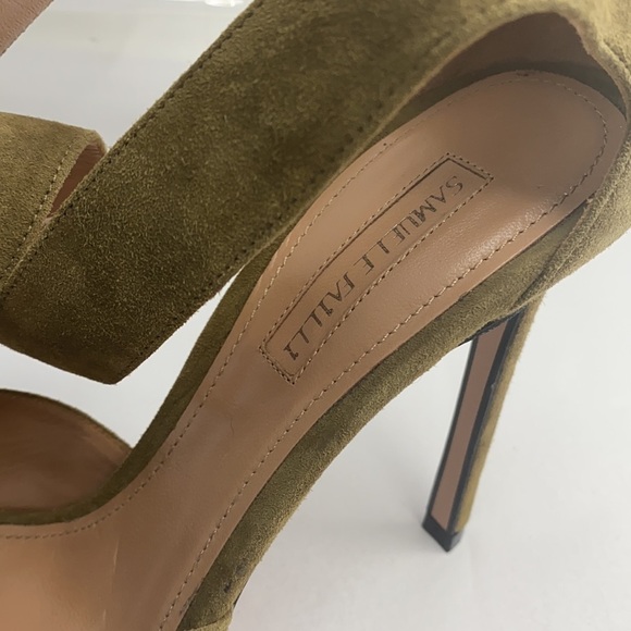 Samuele Failli Sz 8.5 Olive Green Suede Sandals - Picture 14 of 16